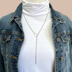 25% OFF BUNDLES🧡  Eternity Bar Lariat Necklace - Silver